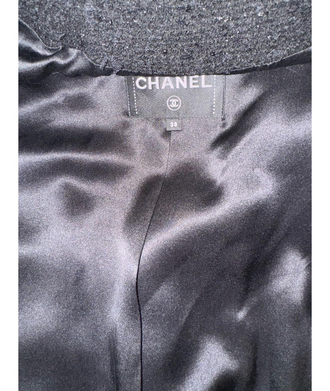 CHANEL Черное твидовое пальто, фото 4