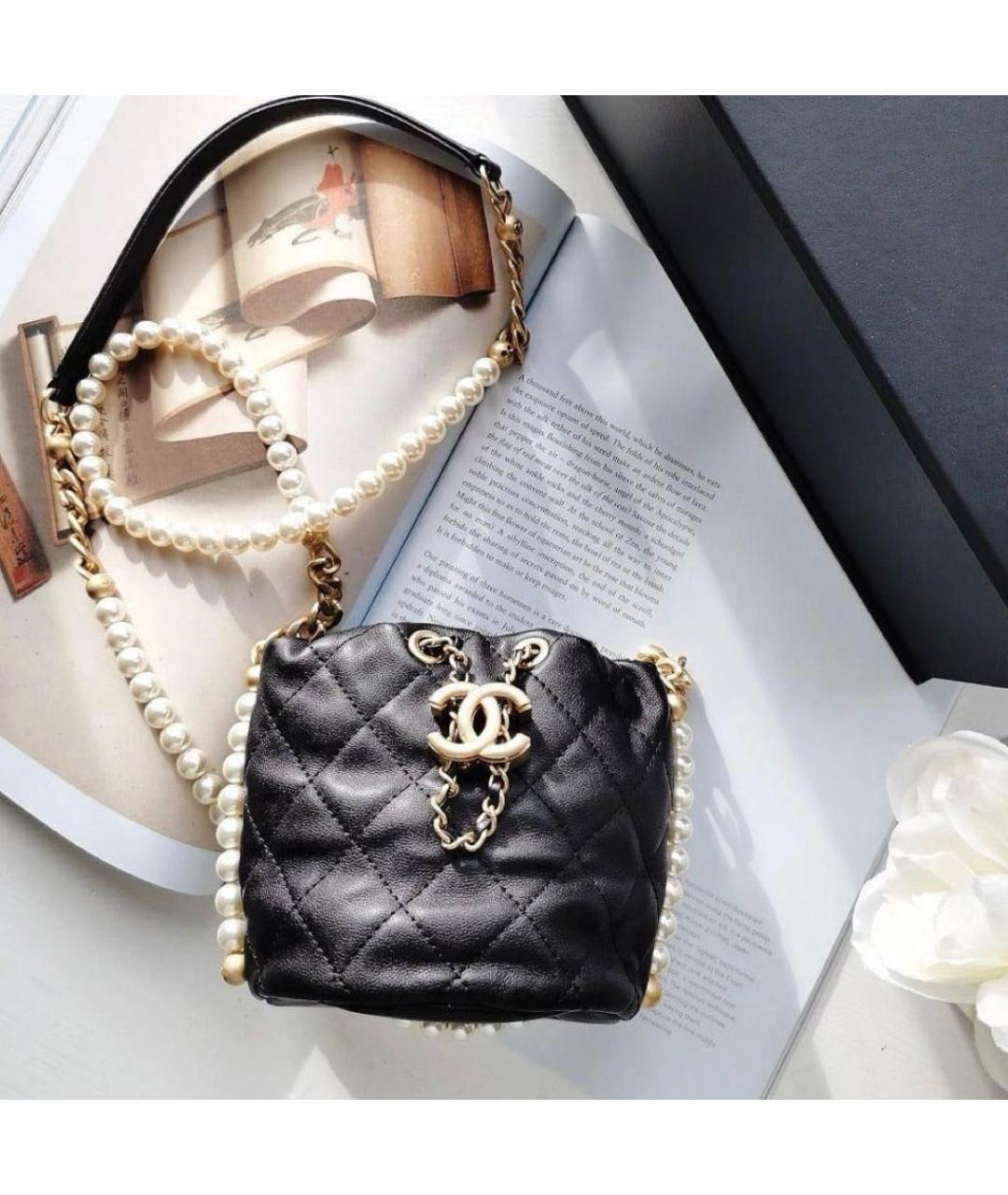 CHANEL Черная кожаная сумка через плечо, фото 6