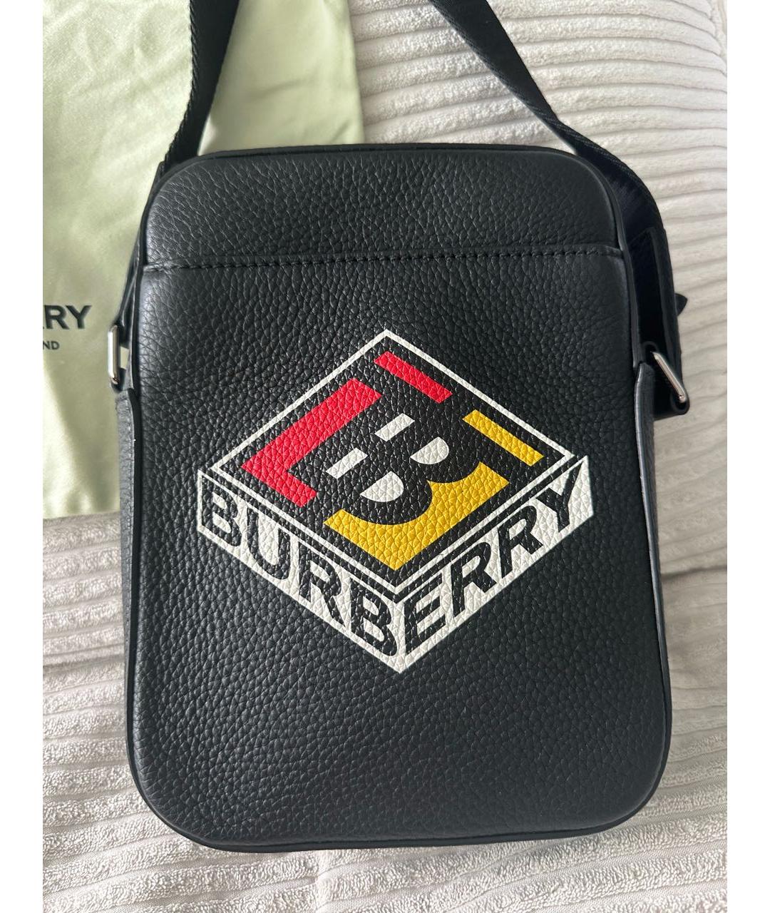 BURBERRY Черная кожаная сумка на плечо, фото 2