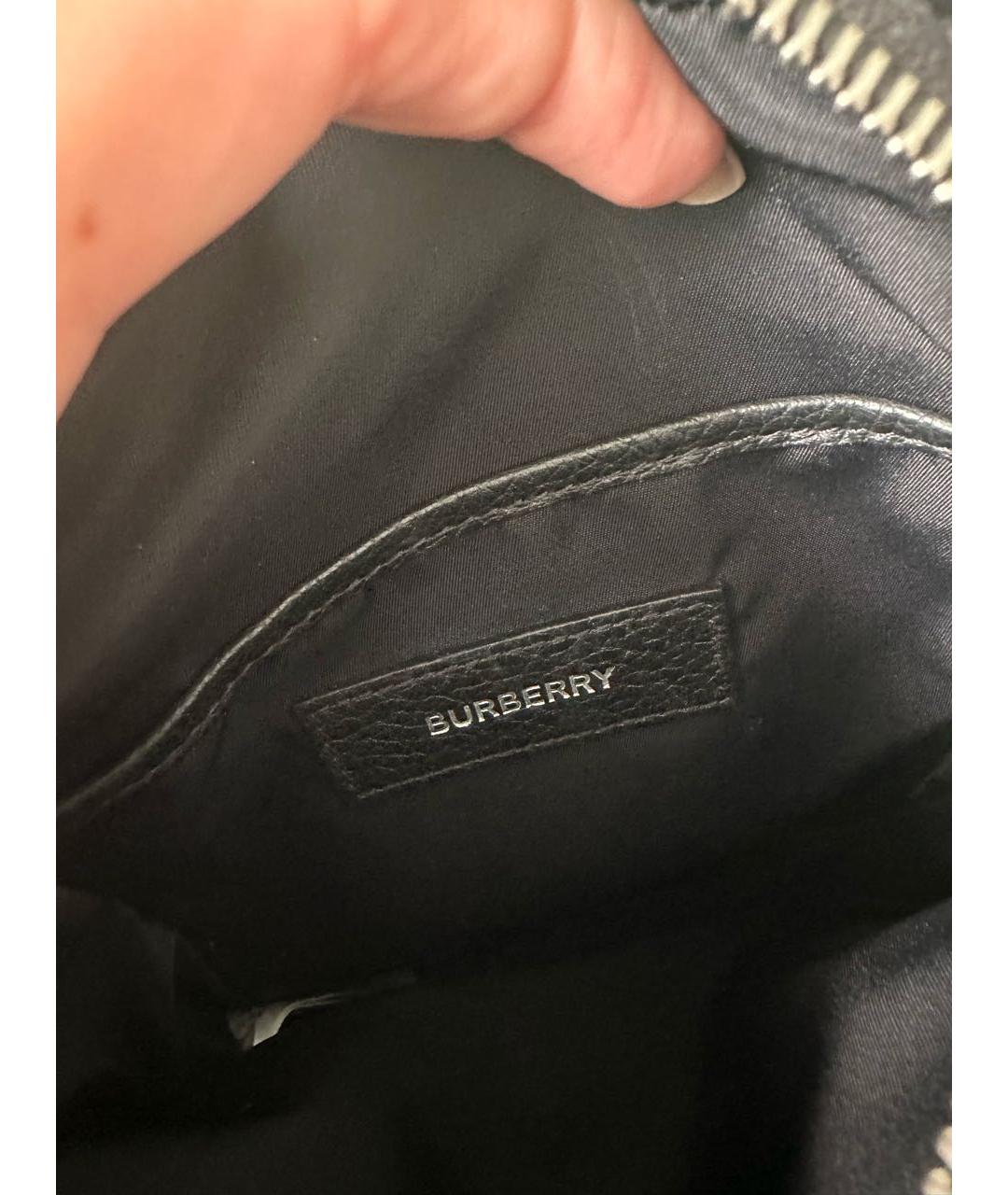 BURBERRY Черная кожаная сумка на плечо, фото 6