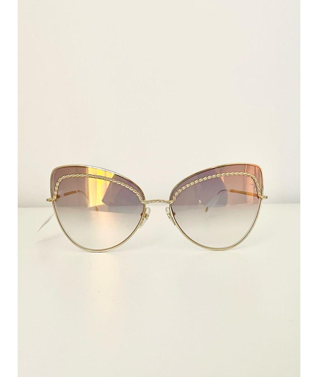 MARC JACOBS Золотые металлические солнцезащитные очки, фото 9