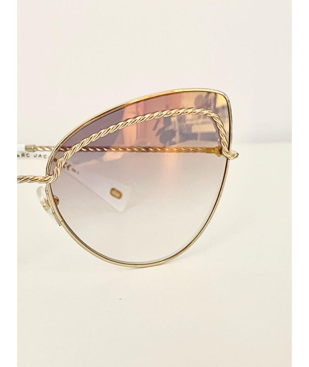 MARC JACOBS Золотые металлические солнцезащитные очки, фото 2