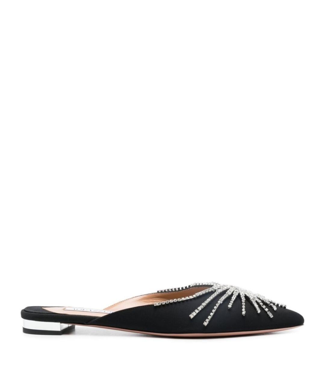 AQUAZZURA Черные замшевые мюли, фото 1