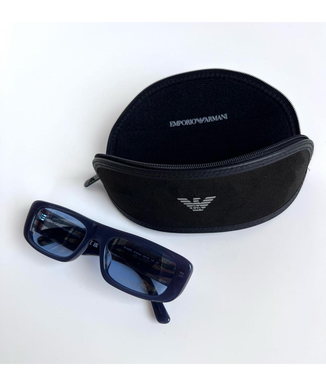 EMPORIO ARMANI Темно-синие пластиковые солнцезащитные очки, фото 4