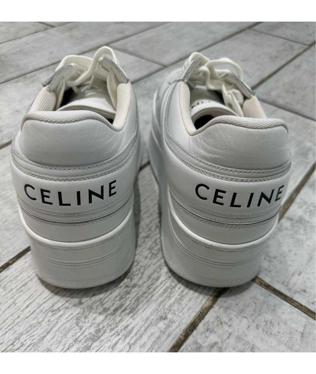 CELINE Белые кожаные кроссовки, фото 3