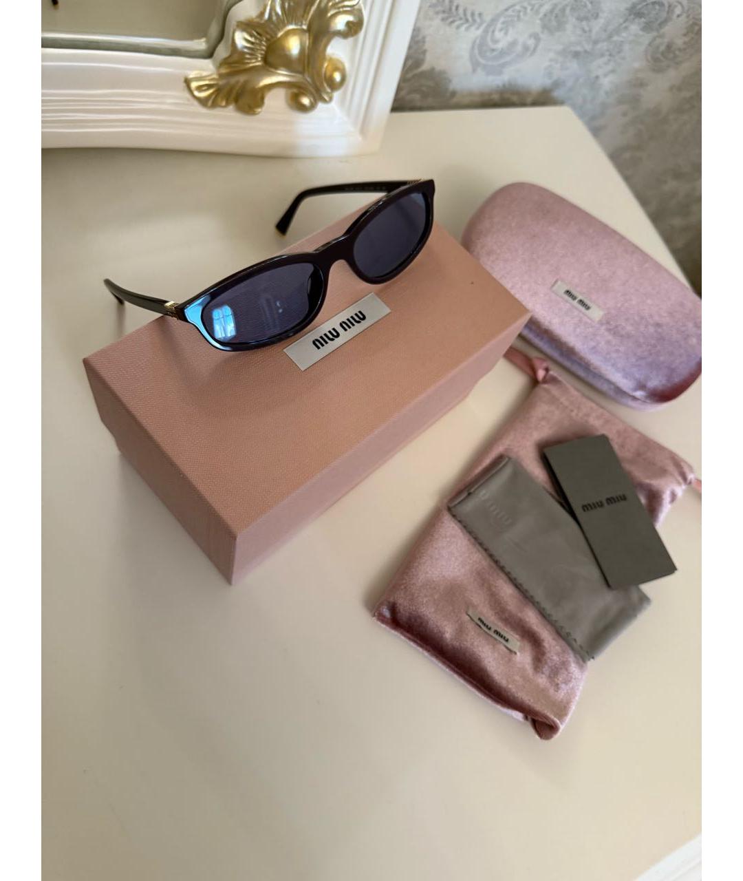 MIU MIU Коричневые пластиковые солнцезащитные очки, фото 6