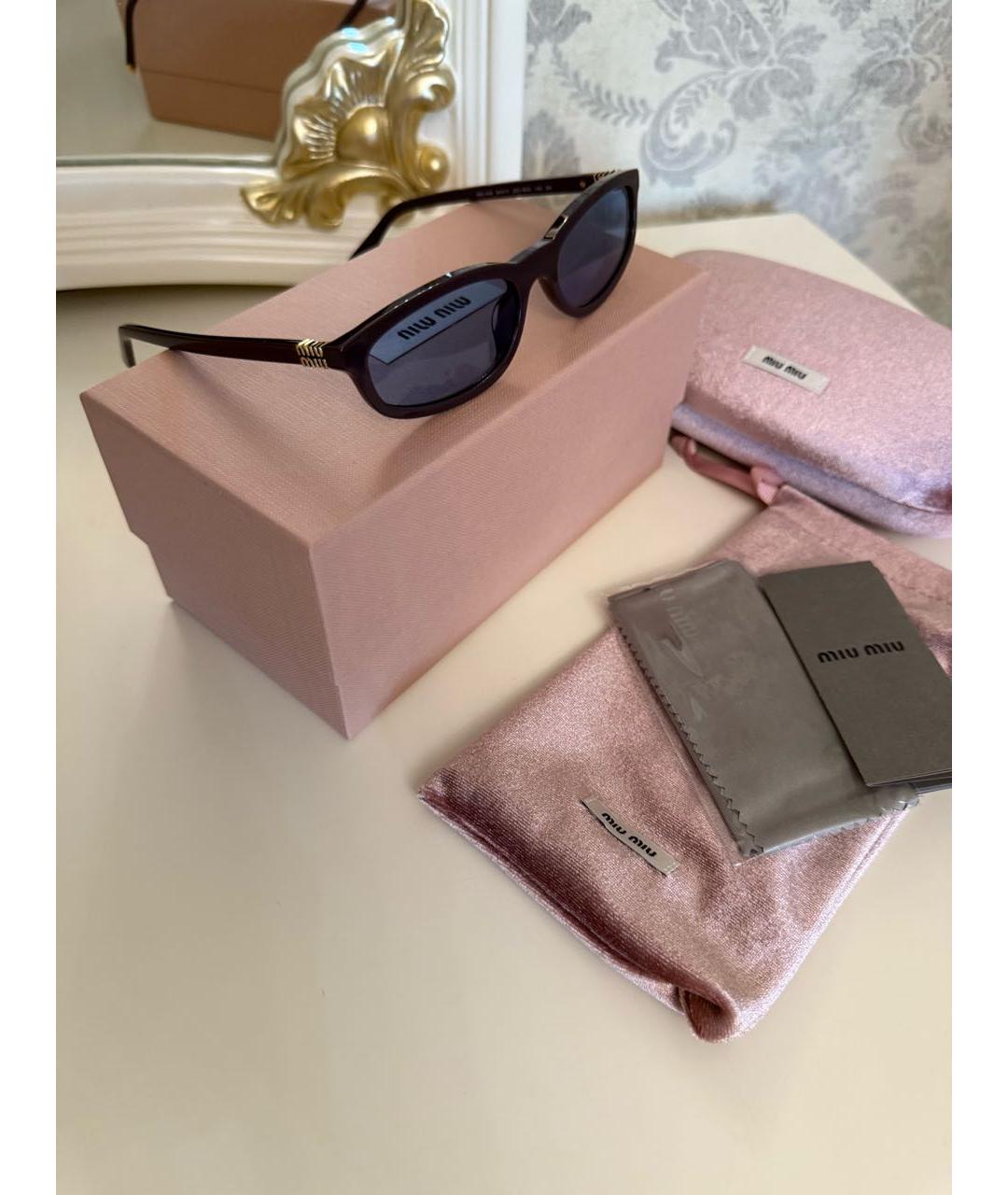 MIU MIU Коричневые пластиковые солнцезащитные очки, фото 5