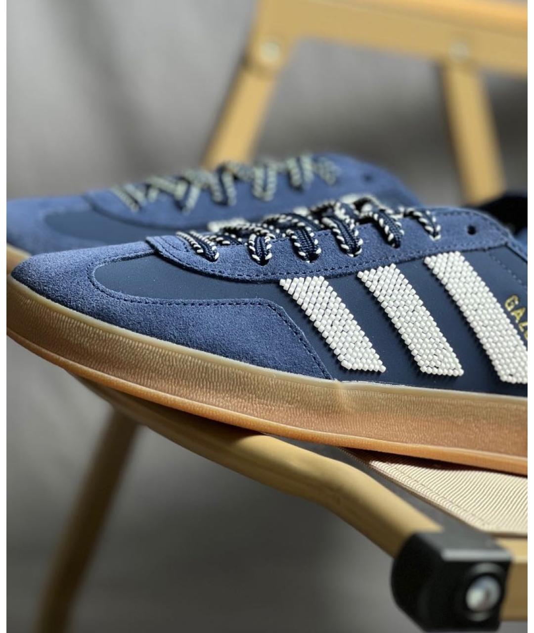 ADIDAS Темно-синие замшевые кроссовки, фото 6