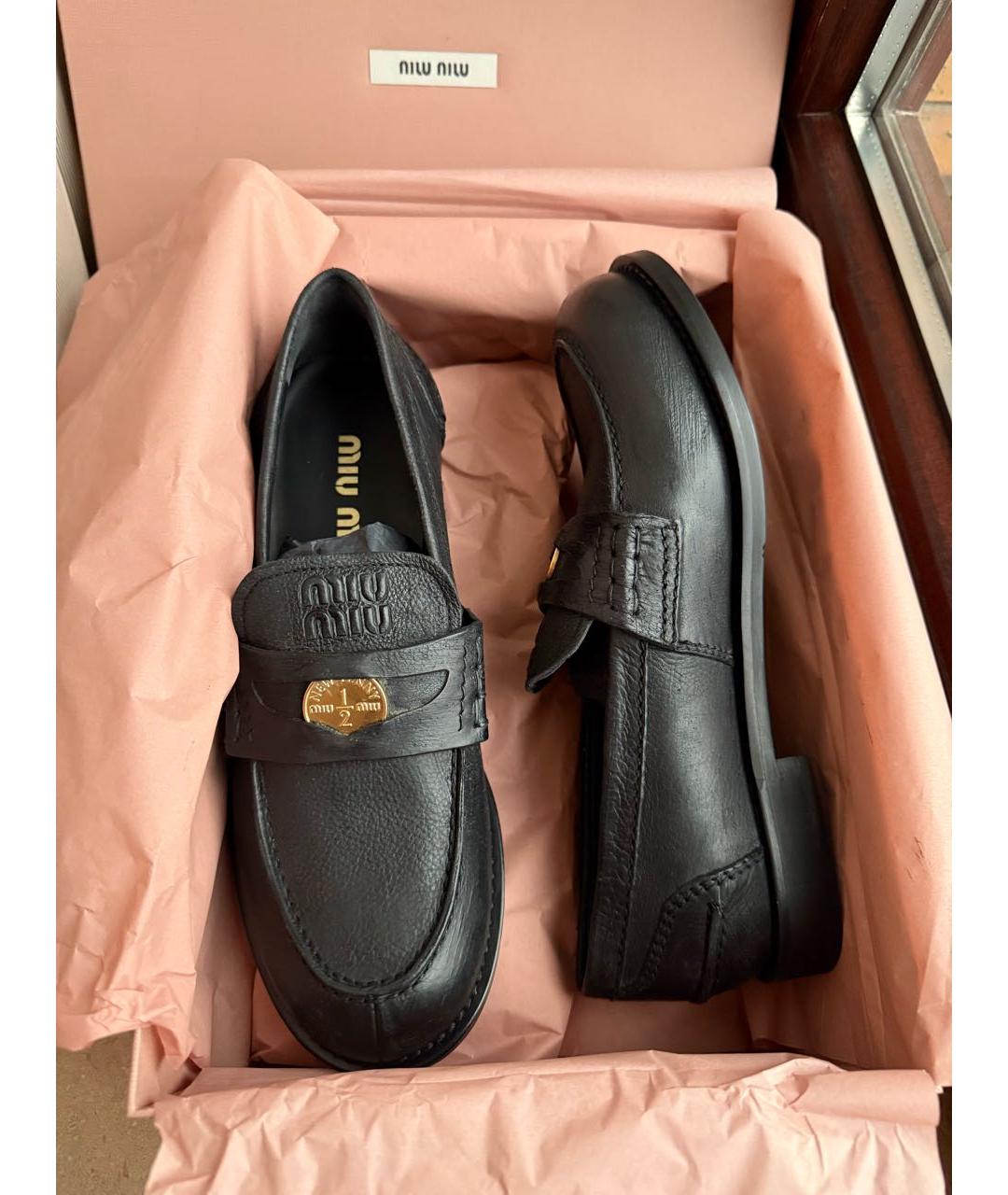 MIU MIU Черные кожаные лоферы, фото 8