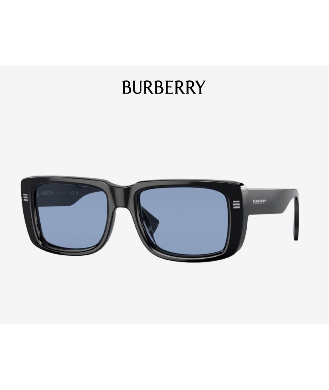 BURBERRY Черные пластиковые солнцезащитные очки, фото 7