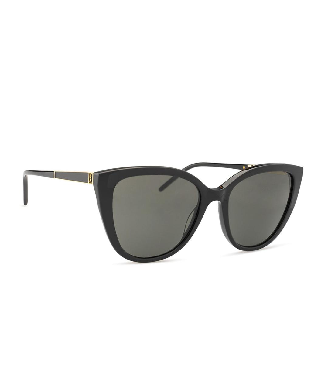 SAINT LAURENT Черные пластиковые солнцезащитные очки, фото 3