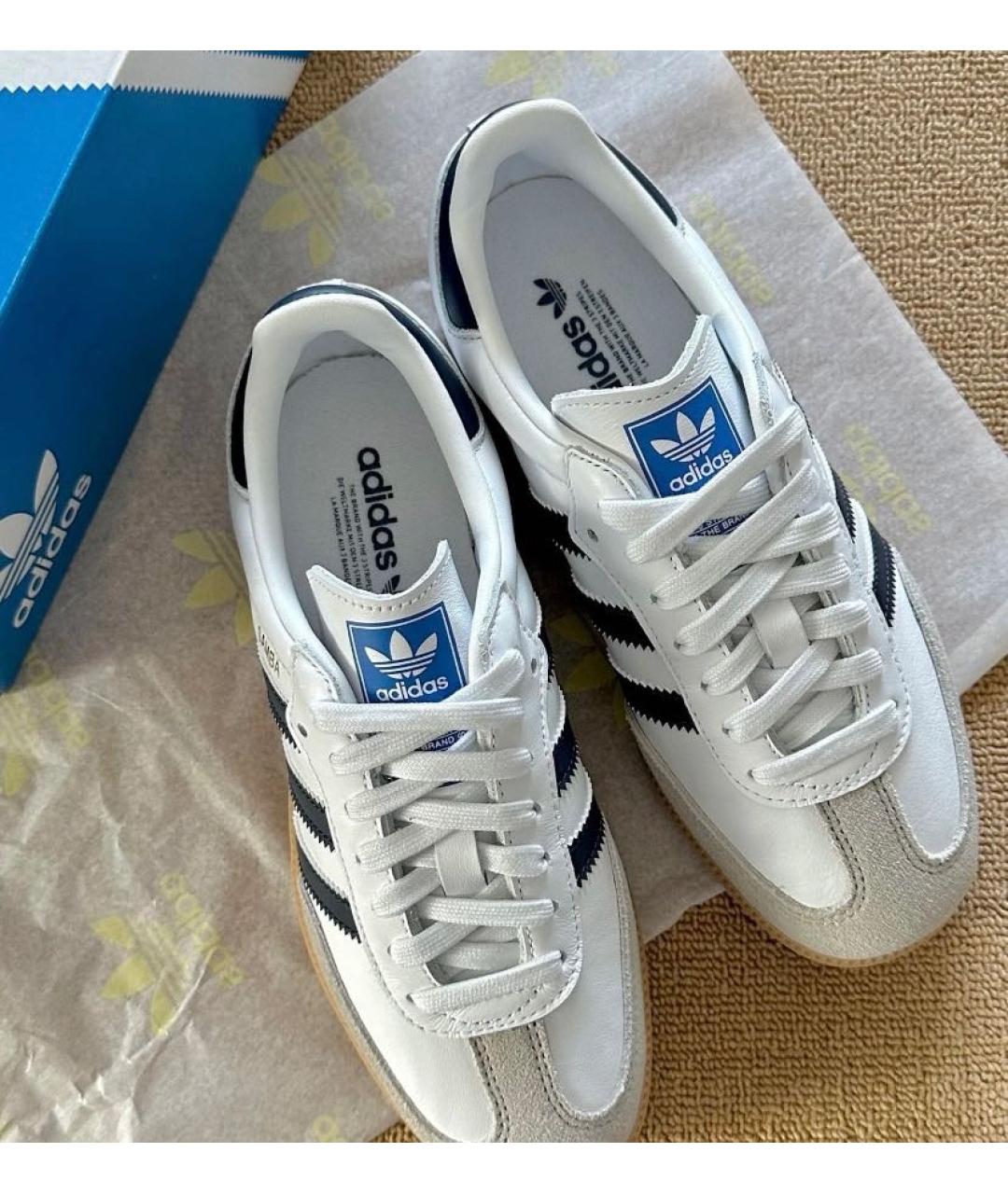 ADIDAS Белые кожаные кроссовки, фото 7