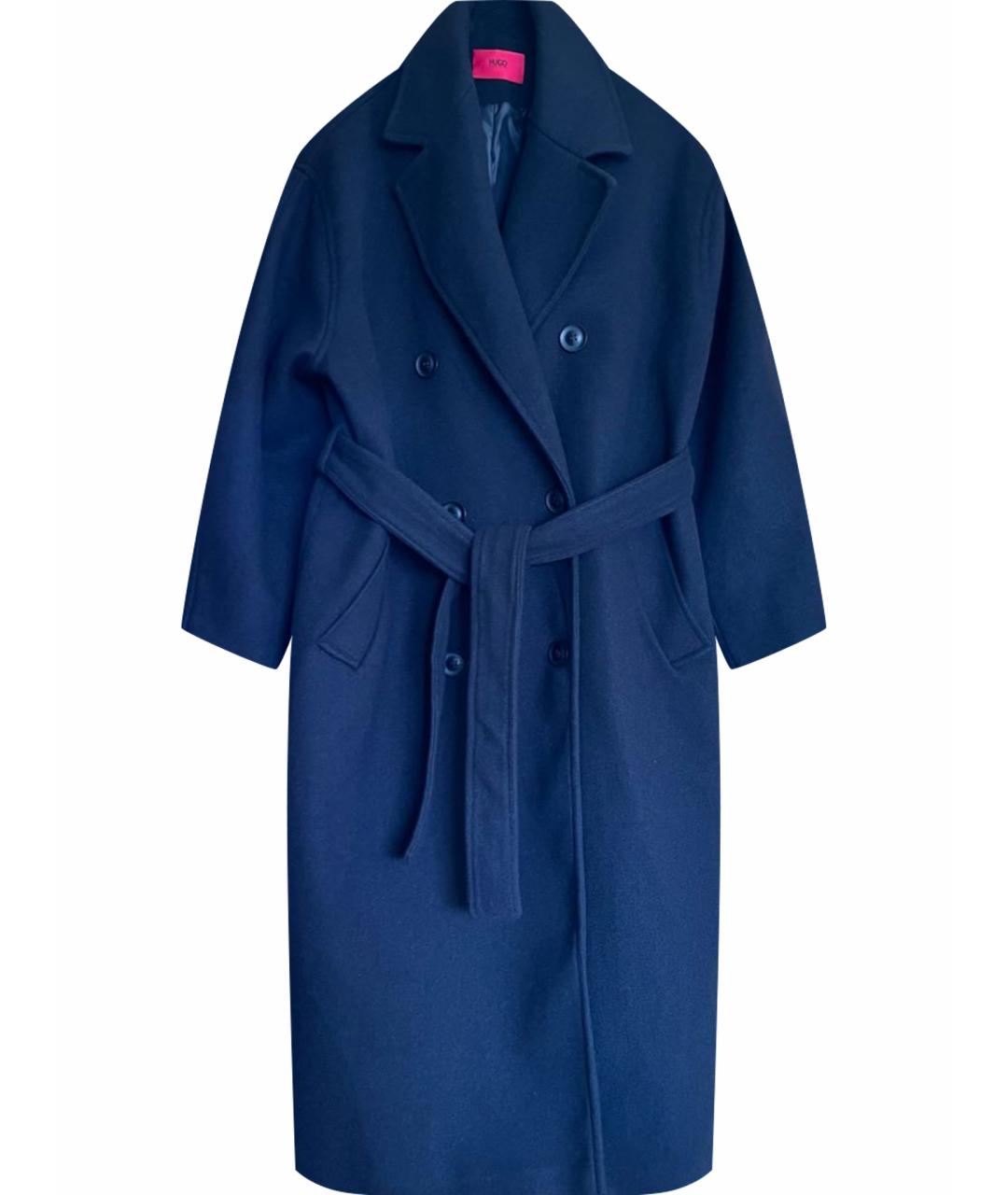 HUGO BOSS Черное шерстяное пальто, фото 1