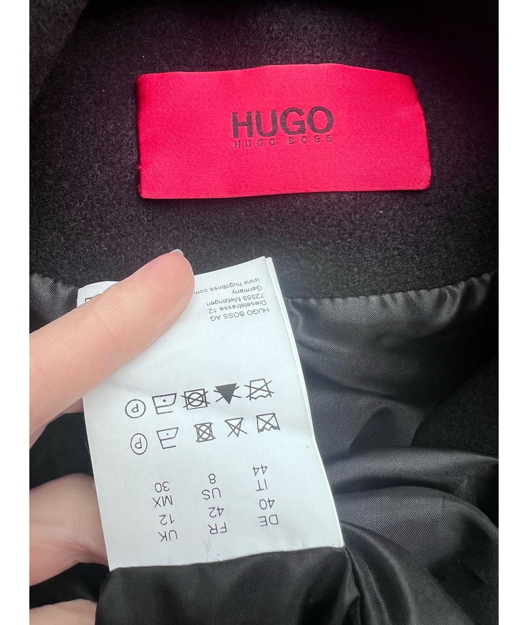 HUGO BOSS Черное шерстяное пальто, фото 3