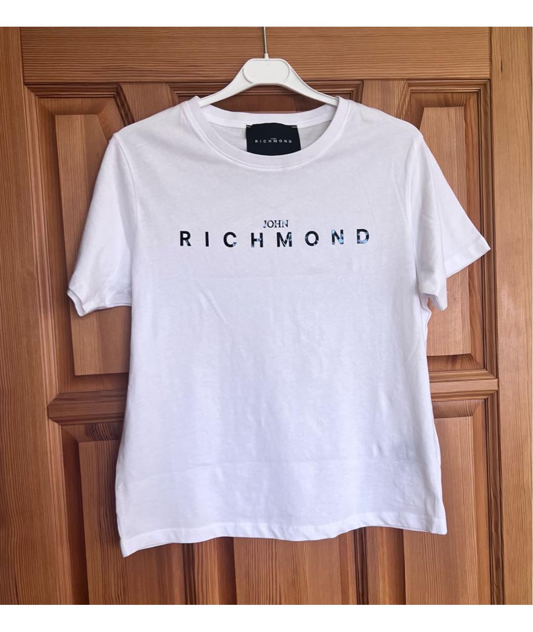 JOHN RICHMOND Белая хлопковая футболка, фото 4