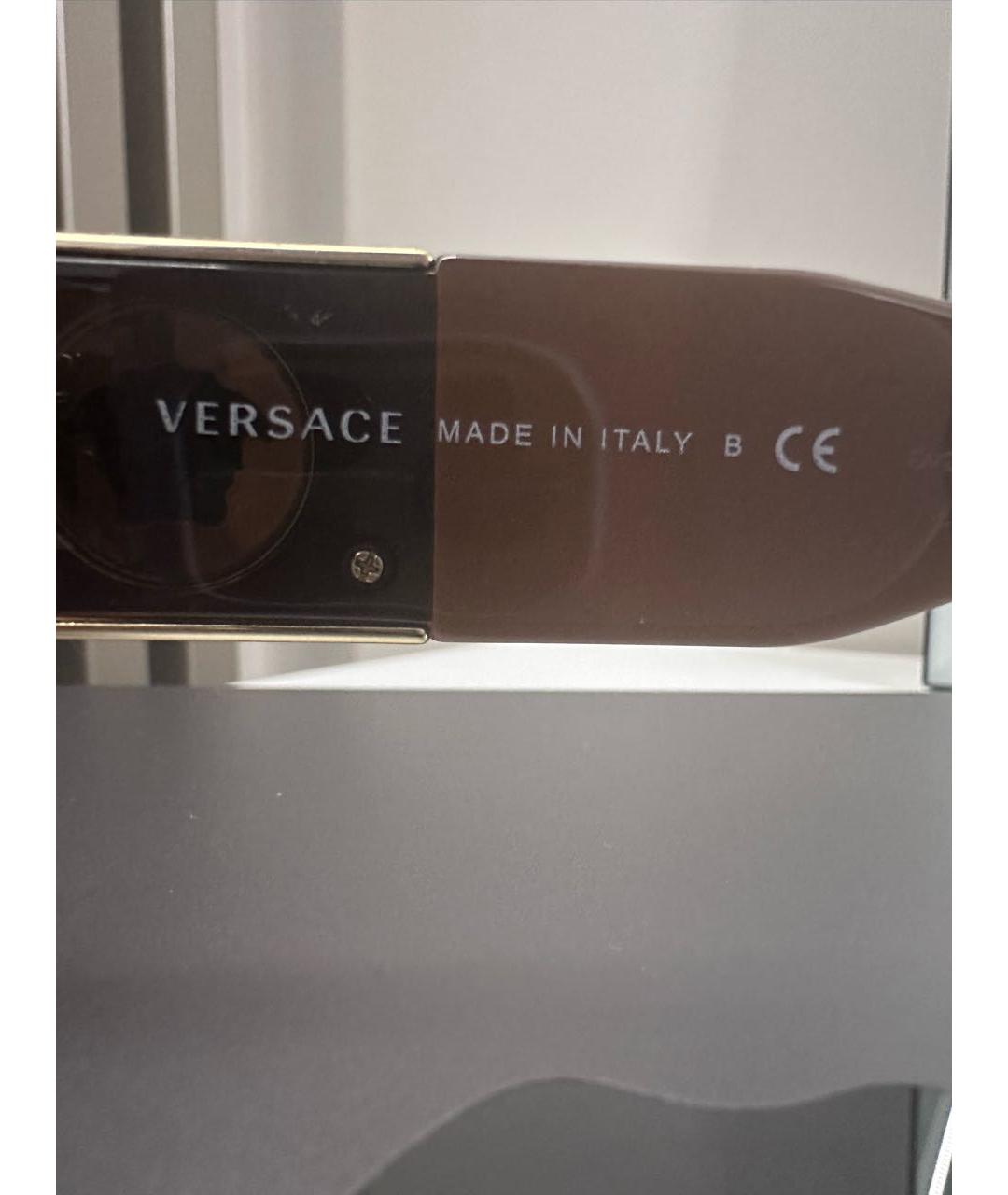 VERSACE Коричневые пластиковые солнцезащитные очки, фото 5
