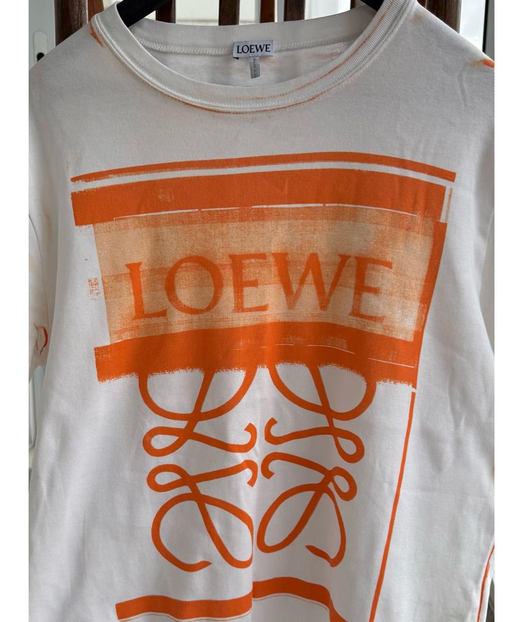 LOEWE Белая хлопковая футболка, фото 2
