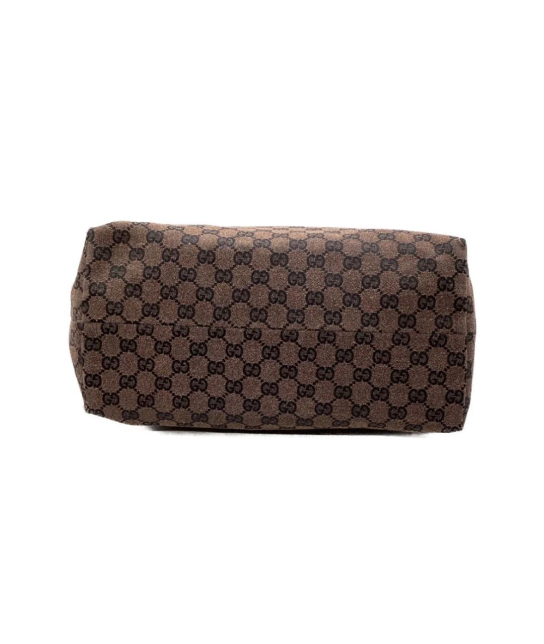 GUCCI Коричневая тканевая сумка тоут, фото 4