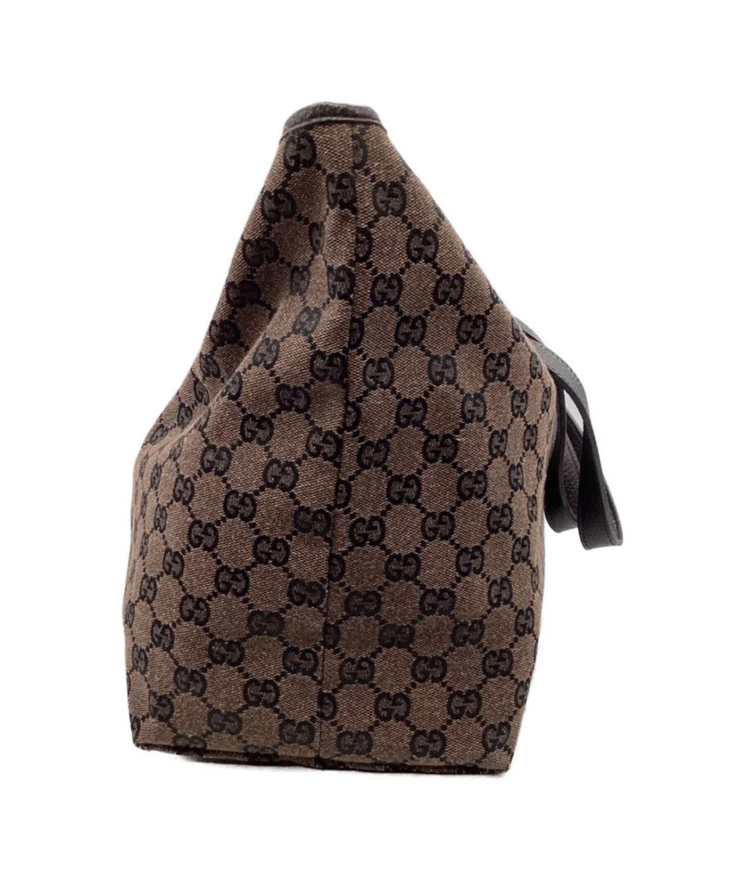 GUCCI Коричневая тканевая сумка тоут, фото 3