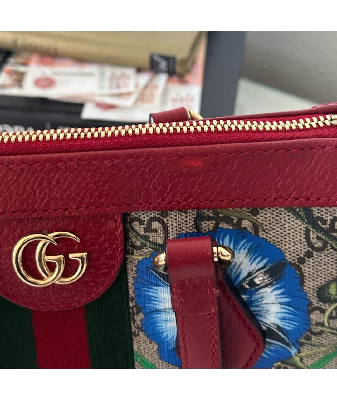 GUCCI Бордовая сумка тоут, фото 4
