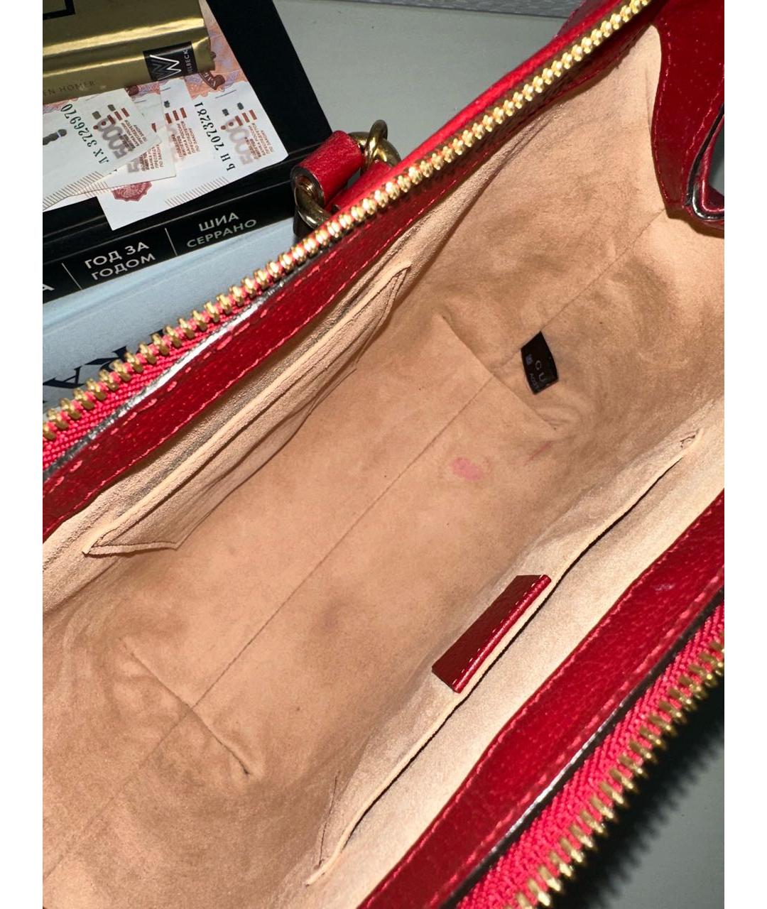 GUCCI Бордовая сумка тоут, фото 6