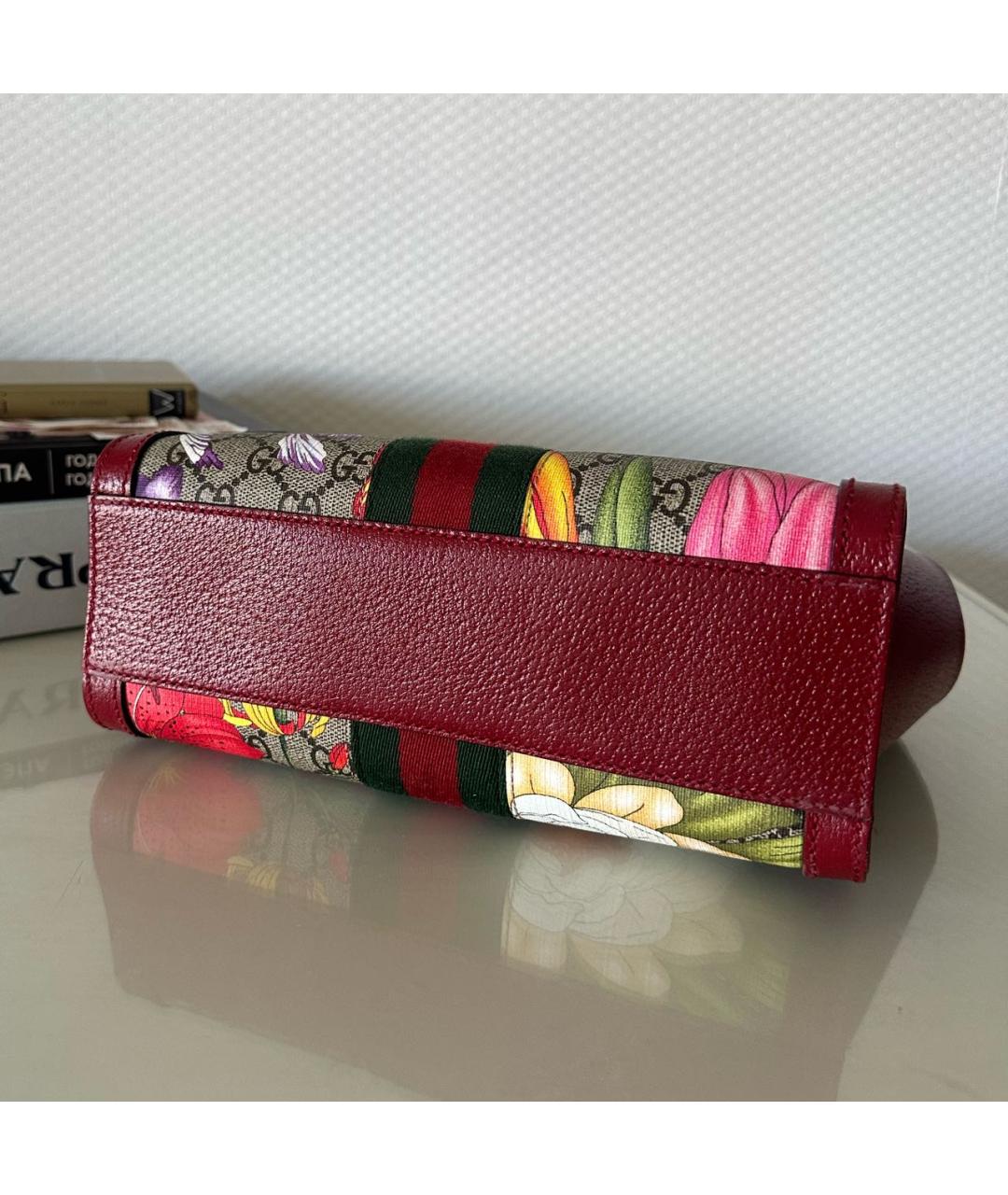 GUCCI Бордовая сумка тоут, фото 3