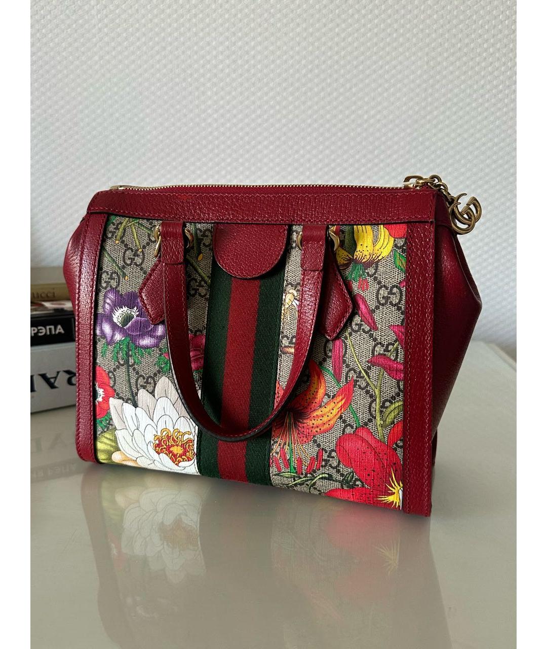 GUCCI Бордовая сумка тоут, фото 2