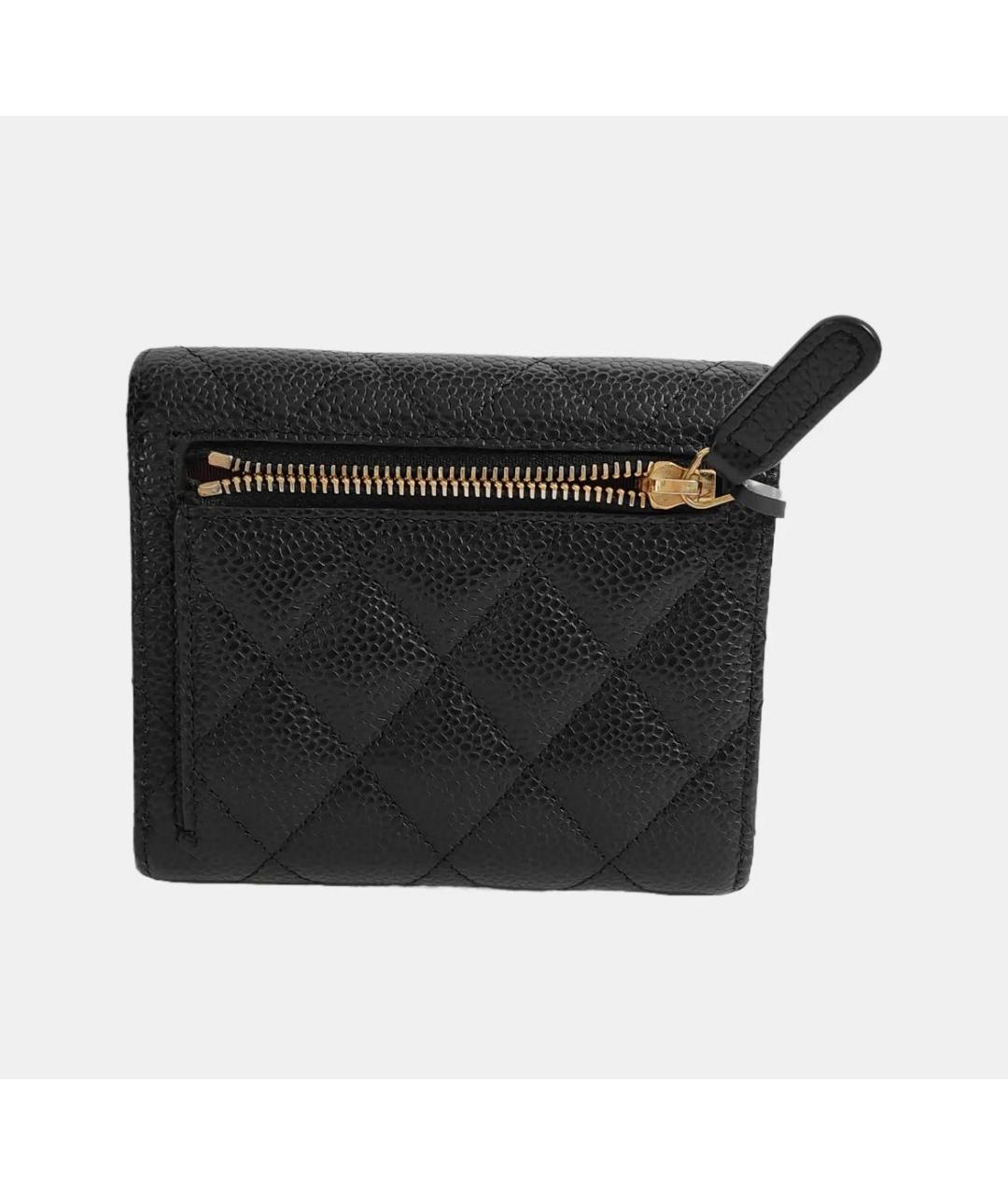 CHANEL Черный кожаный кошелек, фото 3