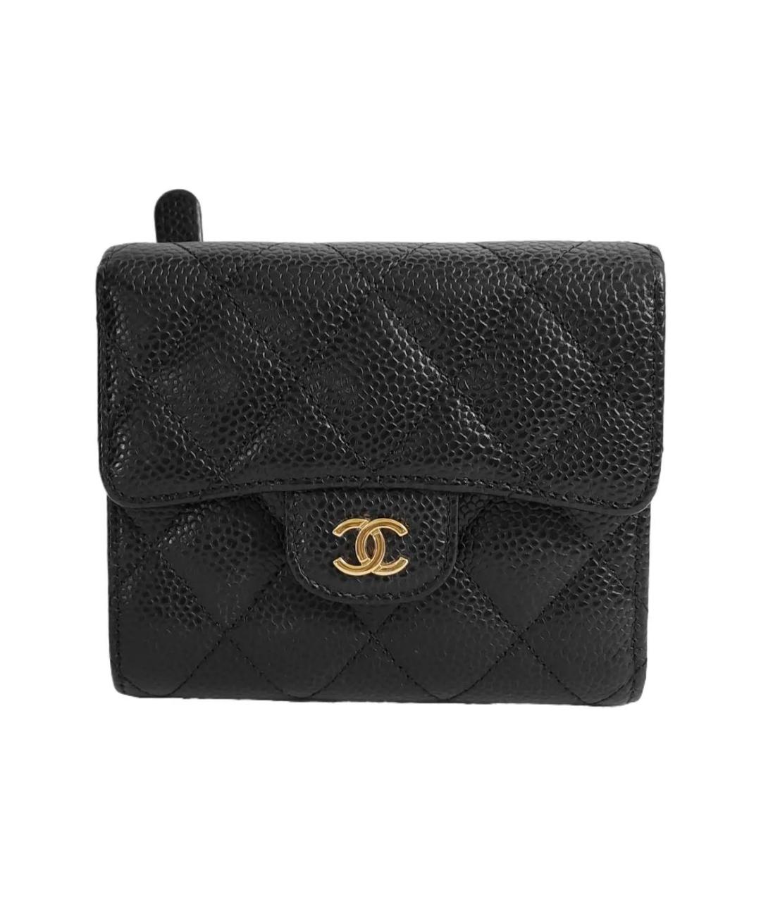 CHANEL Черный кожаный кошелек, фото 6