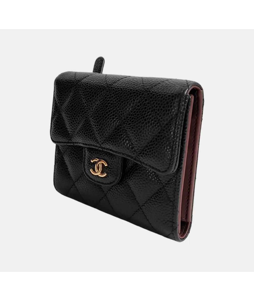 CHANEL Черный кожаный кошелек, фото 2
