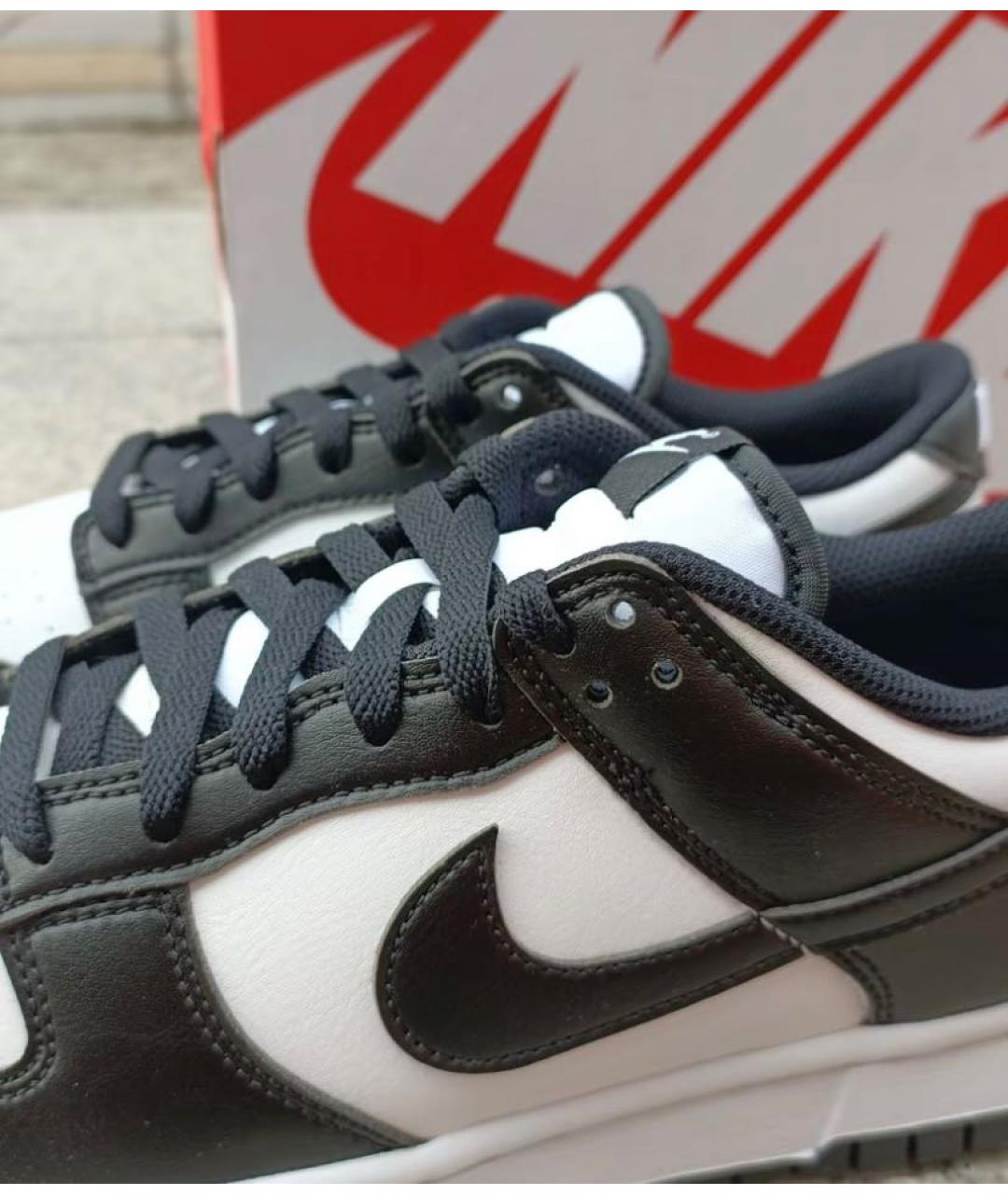 NIKE Черные кожаные низкие кроссовки / кеды, фото 6