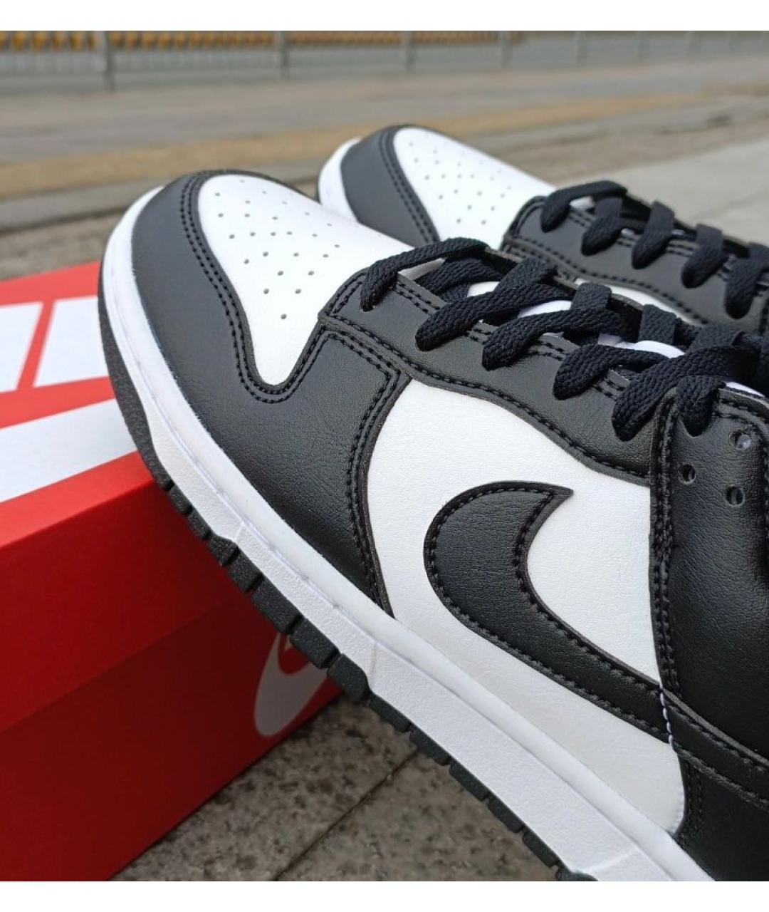NIKE Черные кожаные низкие кроссовки / кеды, фото 7