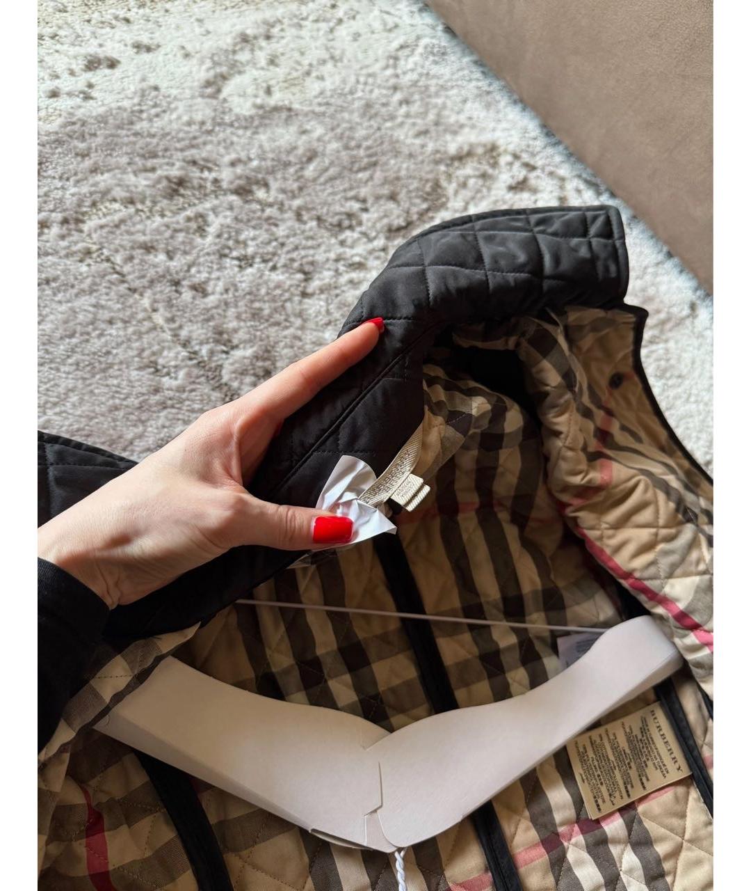 BURBERRY Черная хлопковая куртка, фото 3