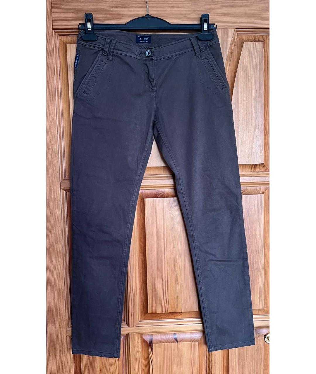 ARMANI JEANS Бежевые хлопковые брюки узкие, фото 4