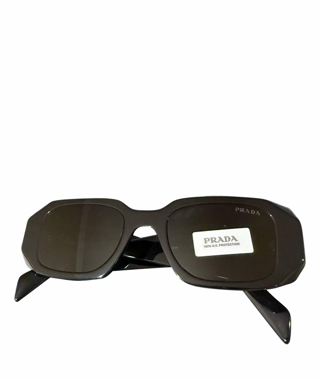 PRADA Черные пластиковые солнцезащитные очки, фото 1
