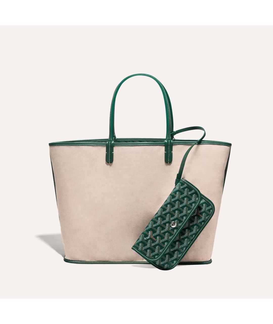GOYARD Зеленая кожаная сумка тоут, фото 3