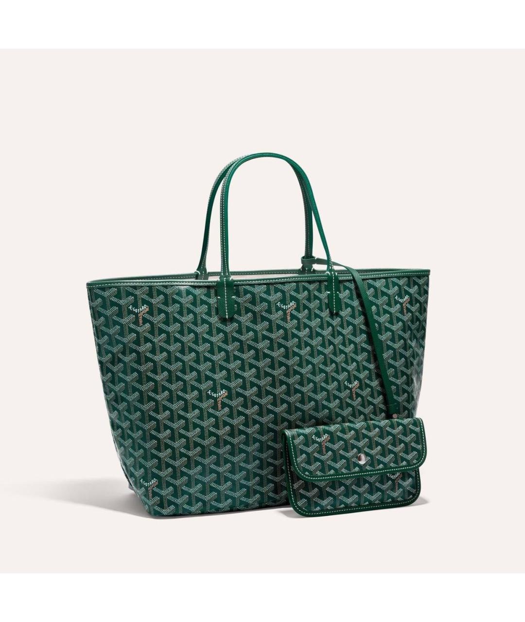 GOYARD Зеленая кожаная сумка тоут, фото 5