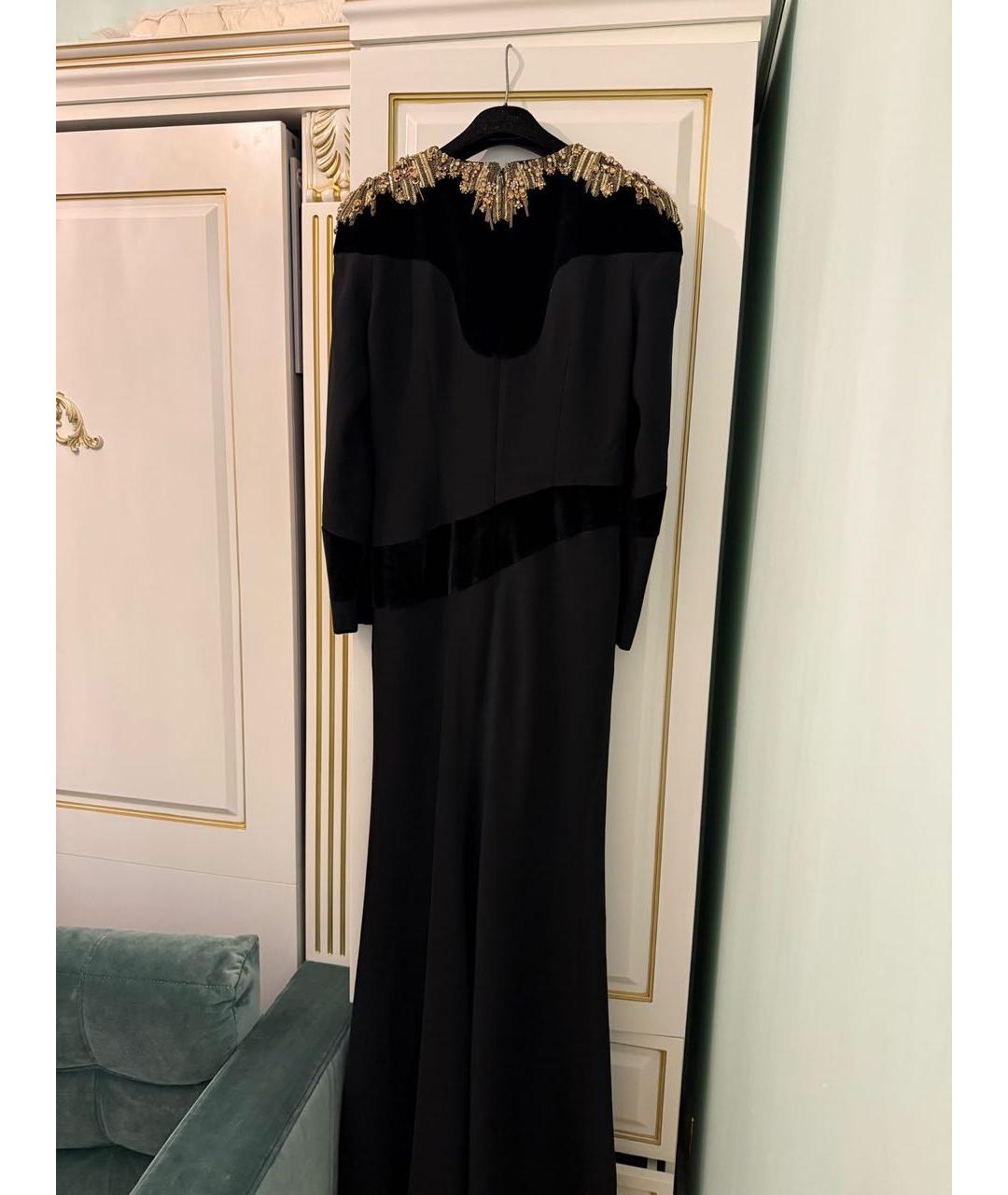 ALEXANDER MCQUEEN Черное бархатное вечернее платье, фото 2