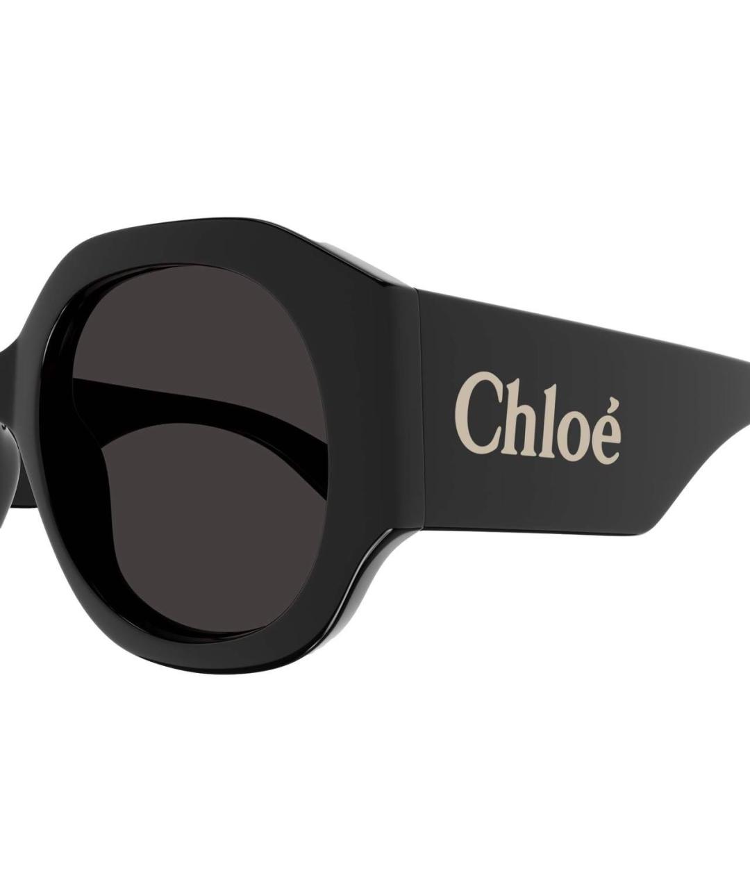 CHLOE Черные пластиковые солнцезащитные очки, фото 3