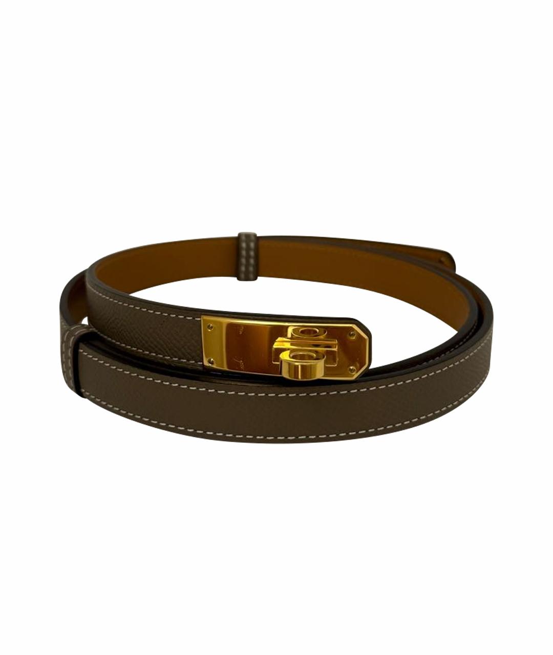 HERMES Бежевый кожаный ремень, фото 1