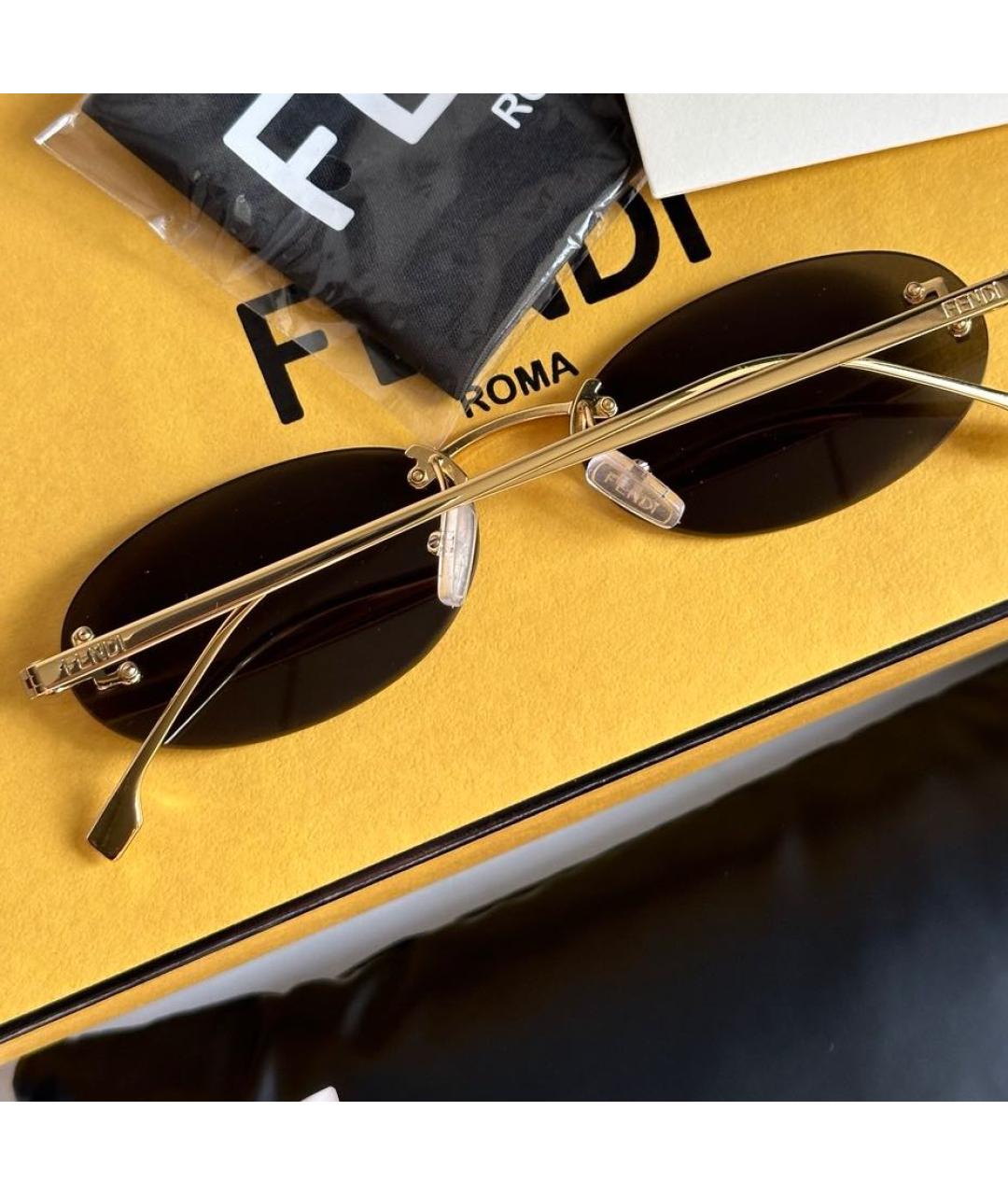 FENDI Серые металлические солнцезащитные очки, фото 4