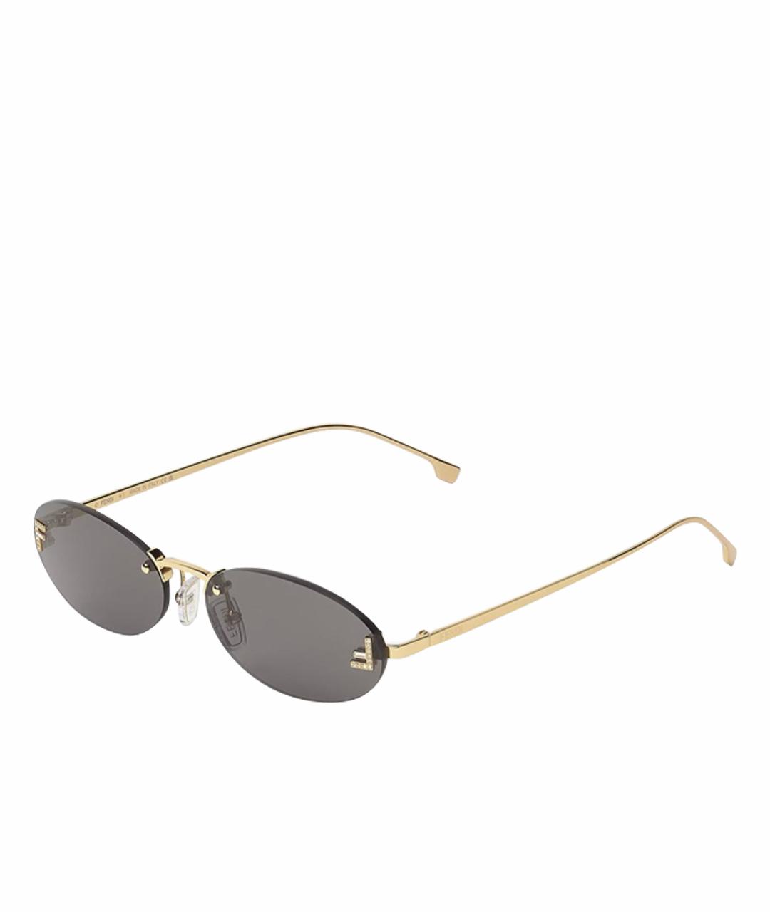 FENDI Серые металлические солнцезащитные очки, фото 1