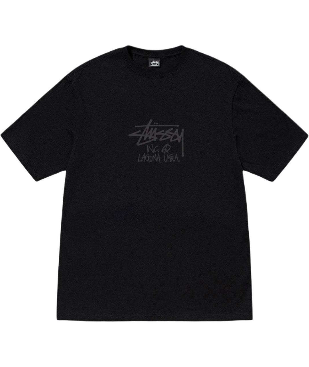 STUSSY Черная хлопковая футболка, фото 1