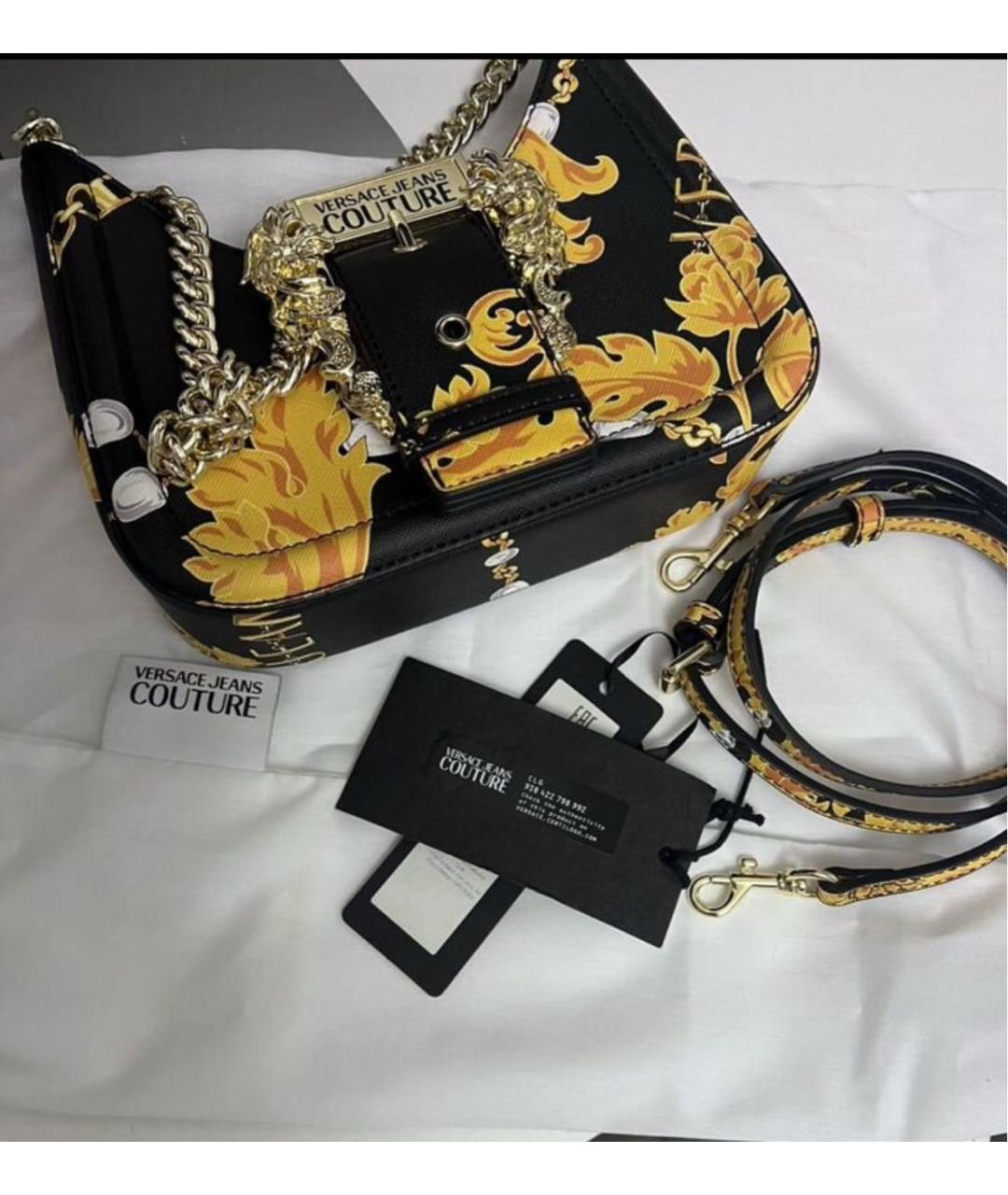 VERSACE JEANS COUTURE Желтая сумка с короткими ручками из искусственной кожи, фото 2