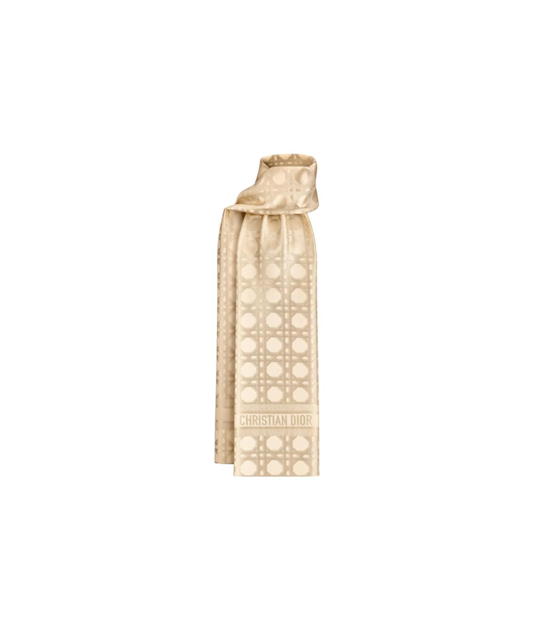 CHRISTIAN DIOR Желтый шелковый платок, фото 2
