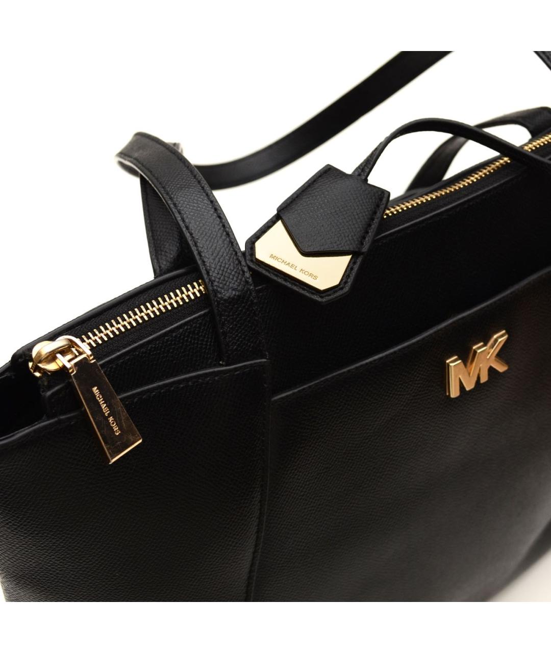 MICHAEL KORS Черная кожаная сумка тоут, фото 3
