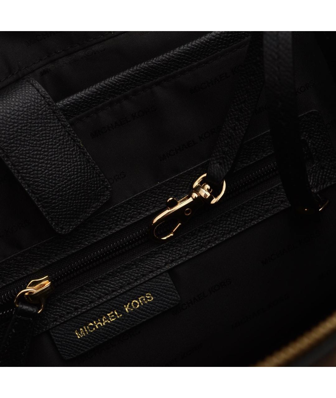 MICHAEL KORS Черная кожаная сумка тоут, фото 6