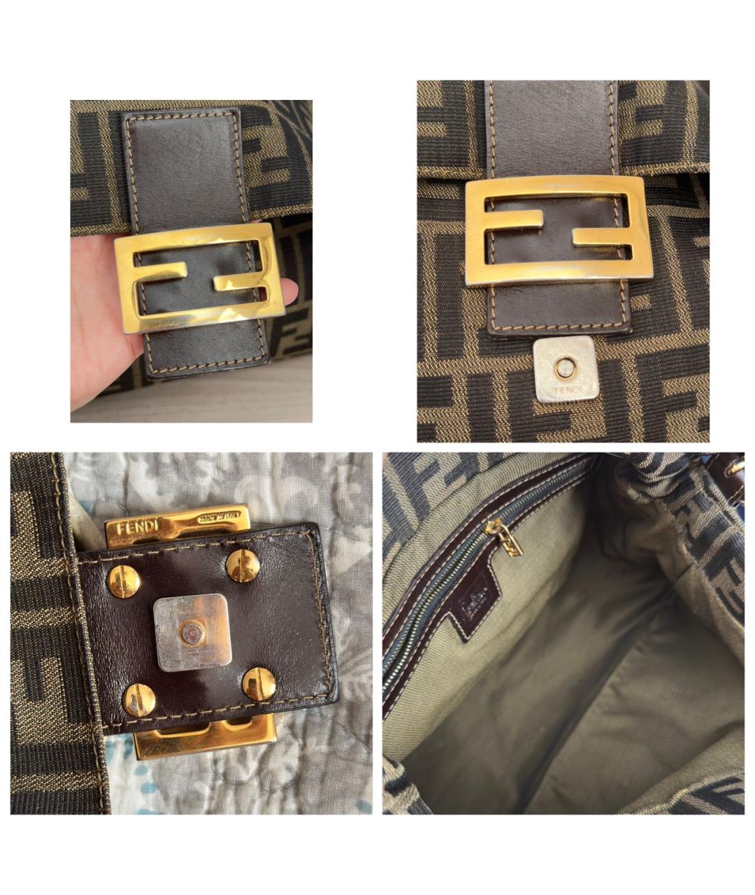 FENDI Коричневая тканевая сумка через плечо, фото 5