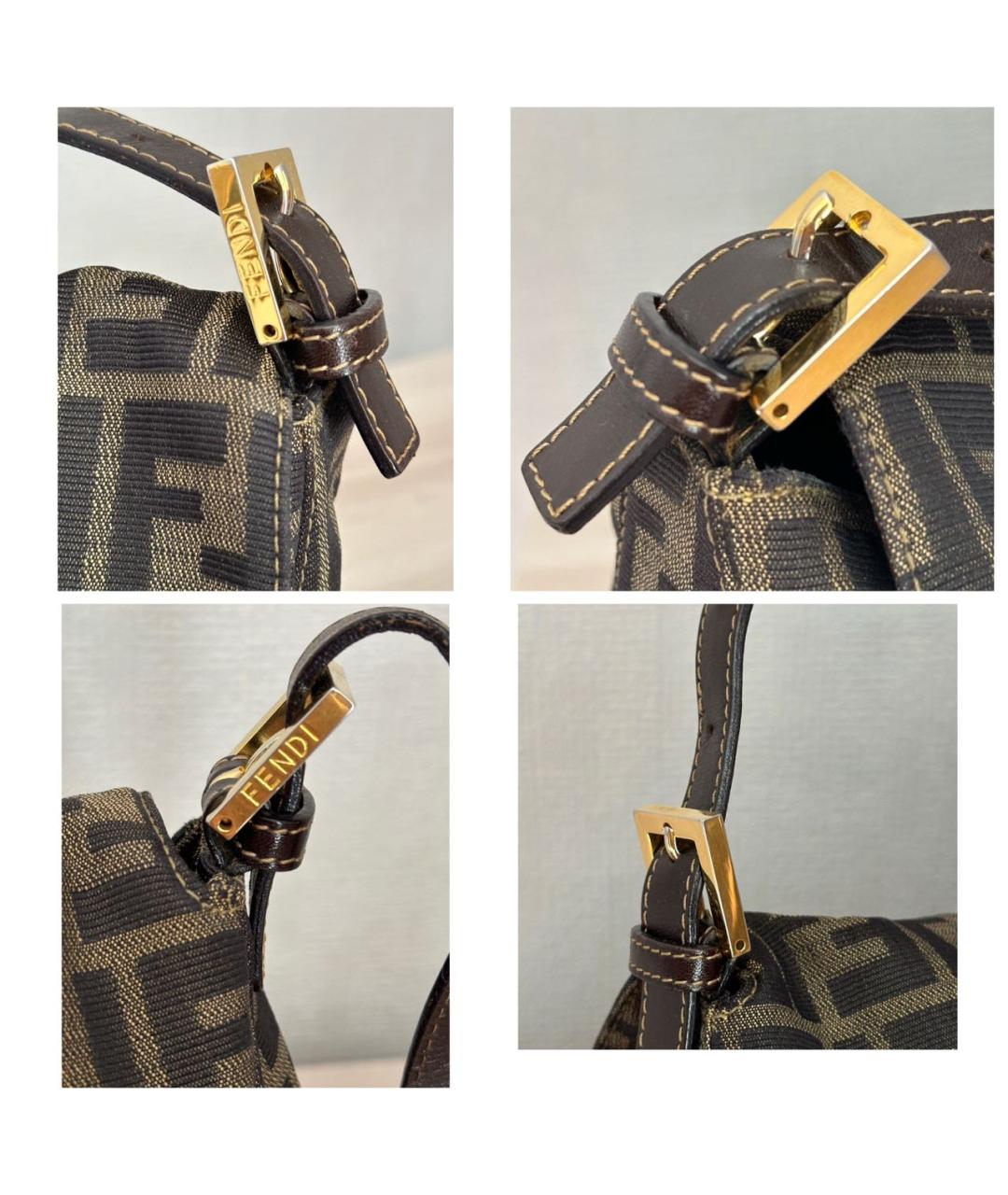 FENDI Коричневая тканевая сумка через плечо, фото 6