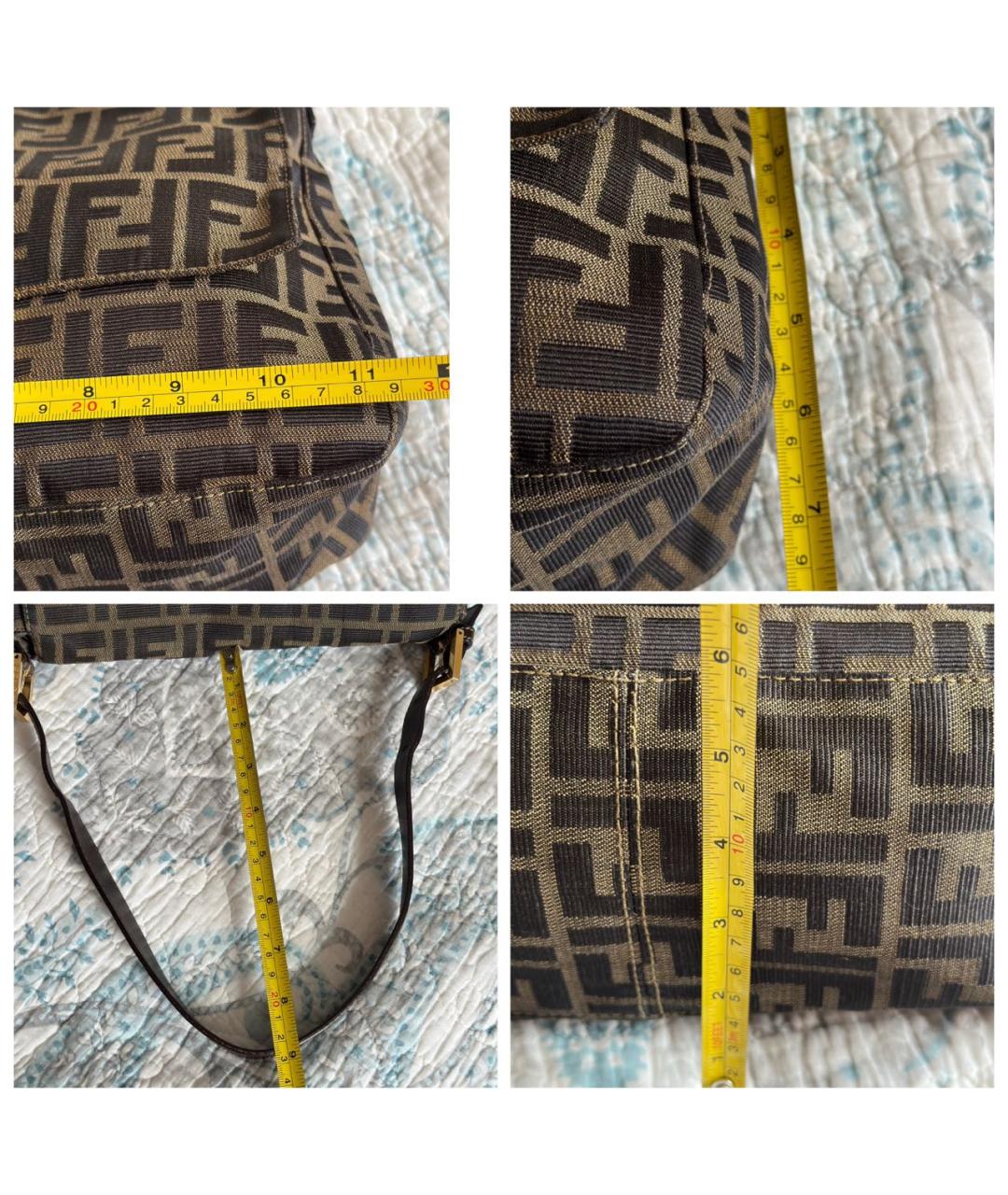FENDI Коричневая тканевая сумка через плечо, фото 7